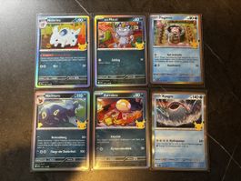 6er Bündel Celebration 30th Pokémon Karten DE