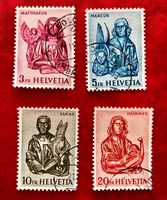 Evangelisten gestempel Nr.381/ 382/ 383/ 384  