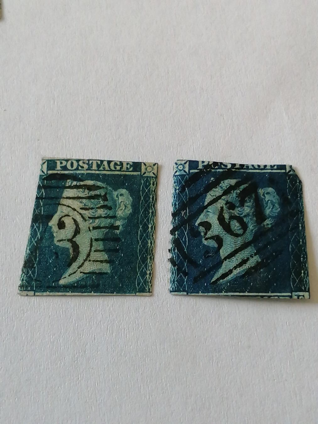 Tous les timbres: 2mal Two Pence Blue 1855  – D'occasion à Happerswil par tschergi
