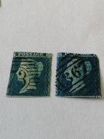 2mal Two Pence Blue 1855 