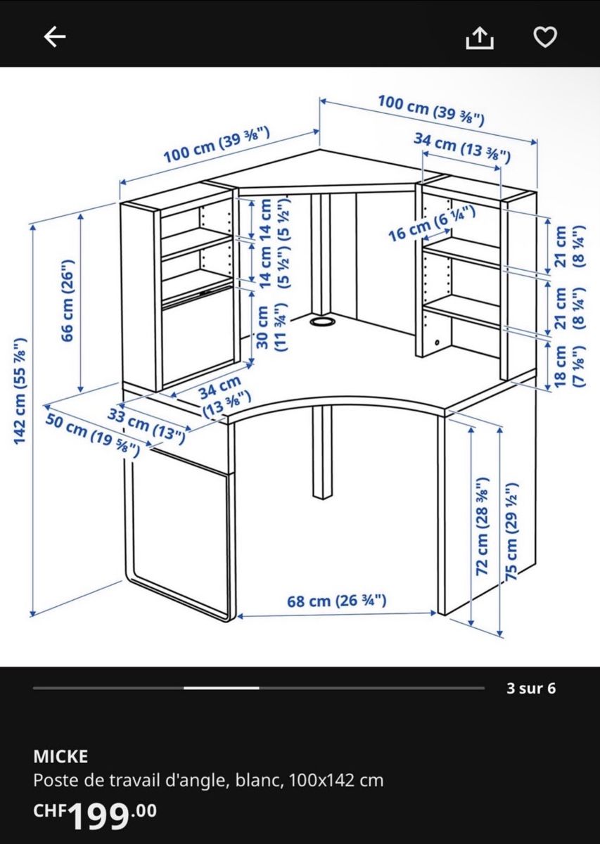 Scrivanie: Bureau d’angle blanc  – Usato da Pringy venduto da raf_6lcn 1