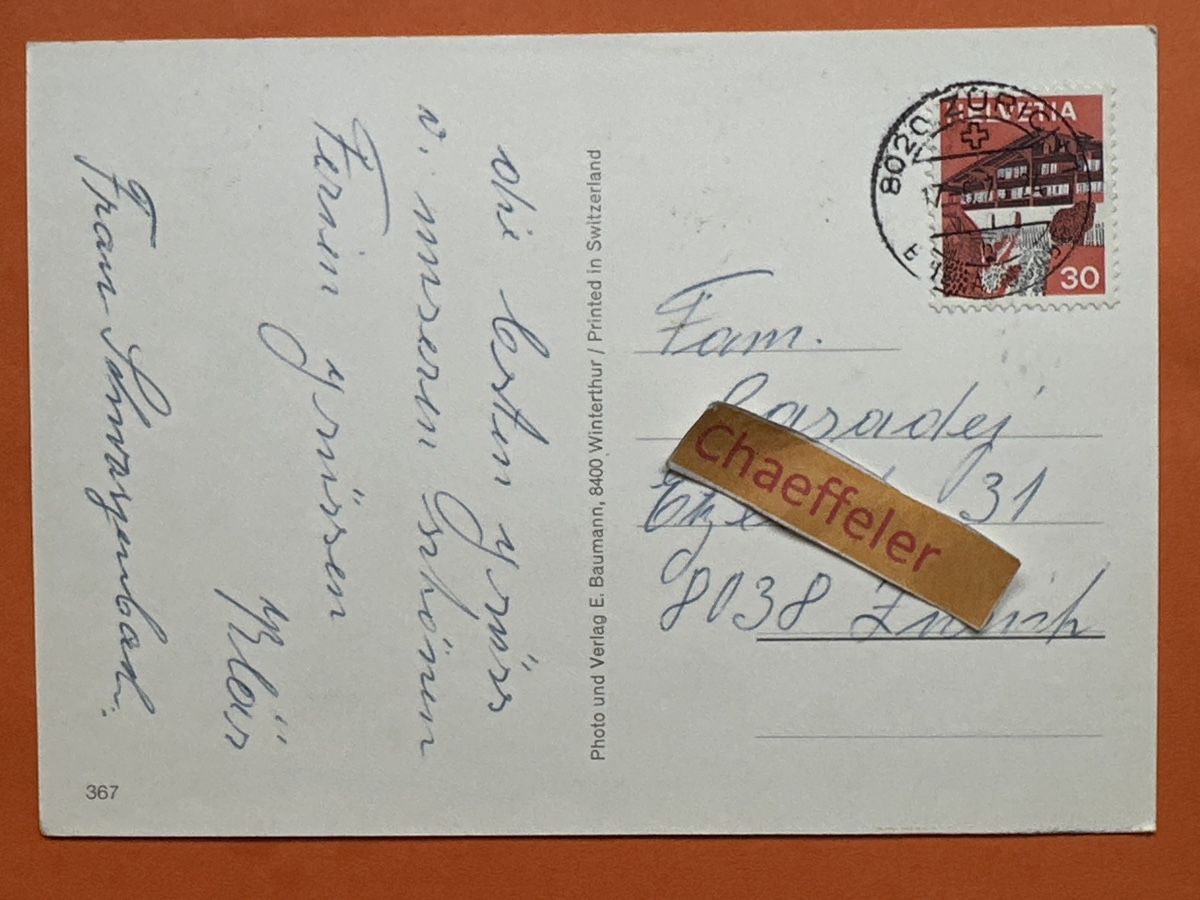 Cartoline postali: 1975 AMRISWIL TH – Usato da Zürich venduto da Chaeffeler 1