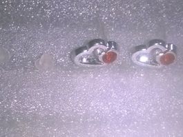 OHRRINGE MODESCHMUCK,,,SILBER FARBE,,MIT ORANGE KRISTALL
