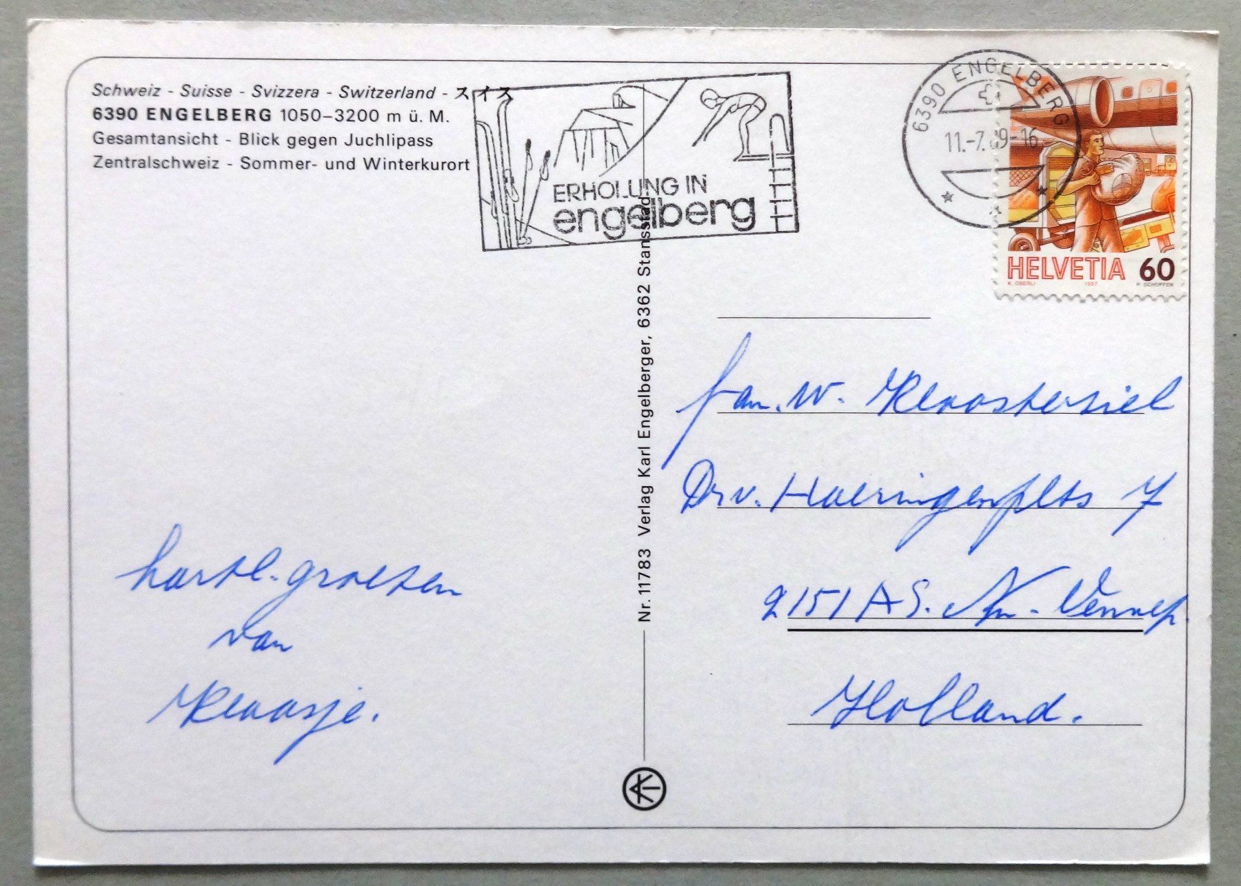 Cartes postales: Engelberg1050-3200 m ü.M. – D'occasion à Fétigny par Billy2miny 1