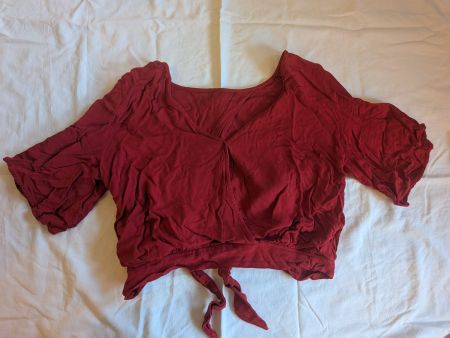 Burgunderrote Wickelbluse von Brandy Melville