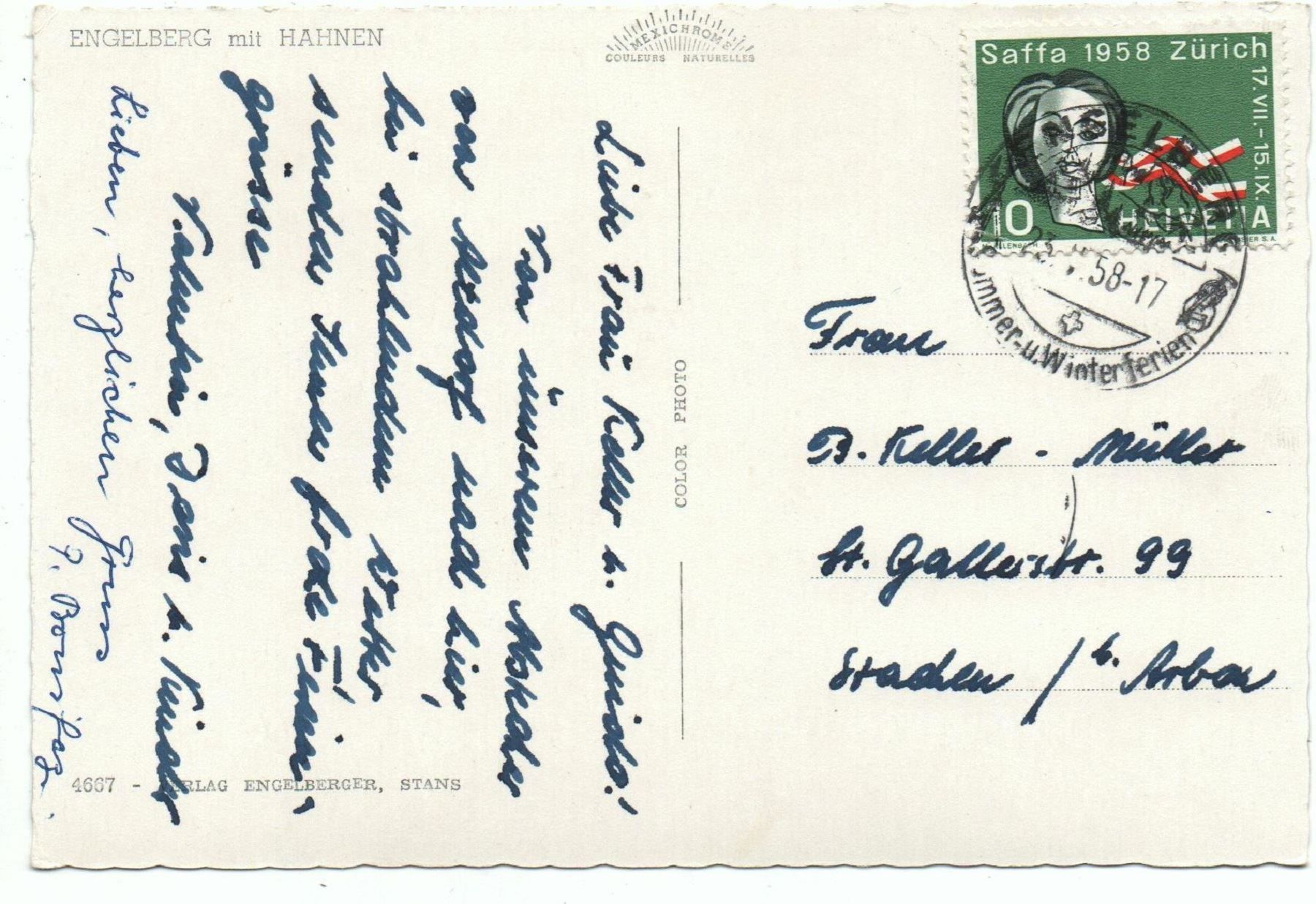 Cartoline postali: ENGELBERG mit Hahnen – Usato da Jona venduto da philajona 1