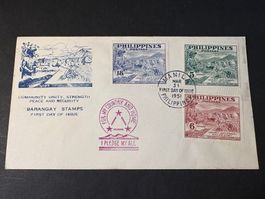 Illustrierter Erstags Brief 1951 Philippinen; Manila