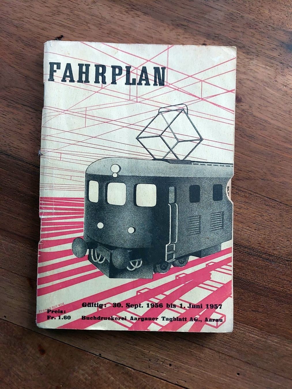 Riviste & Magazine: SBB Fahrplan 1956 bis 1957 Aargauer Tagblatt – Usato da Schönenwerd venduto da Steidi