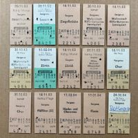 Sargans, 1983 / 1984, 15 entwertete Bahn Billette, SBB