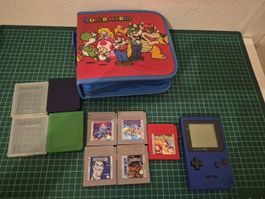 Game Boy Pocket Blue Edition with 5 Games & Case!