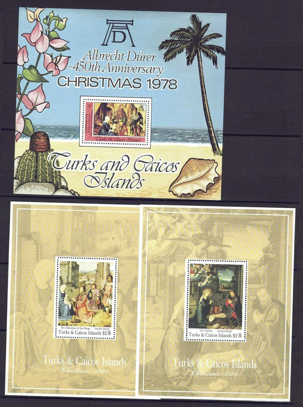 Alle Briefmarken: Turks u Caicos 5 Weihnachtsblocks postfr** – Gebraucht aus Basel von Pfefferschootte