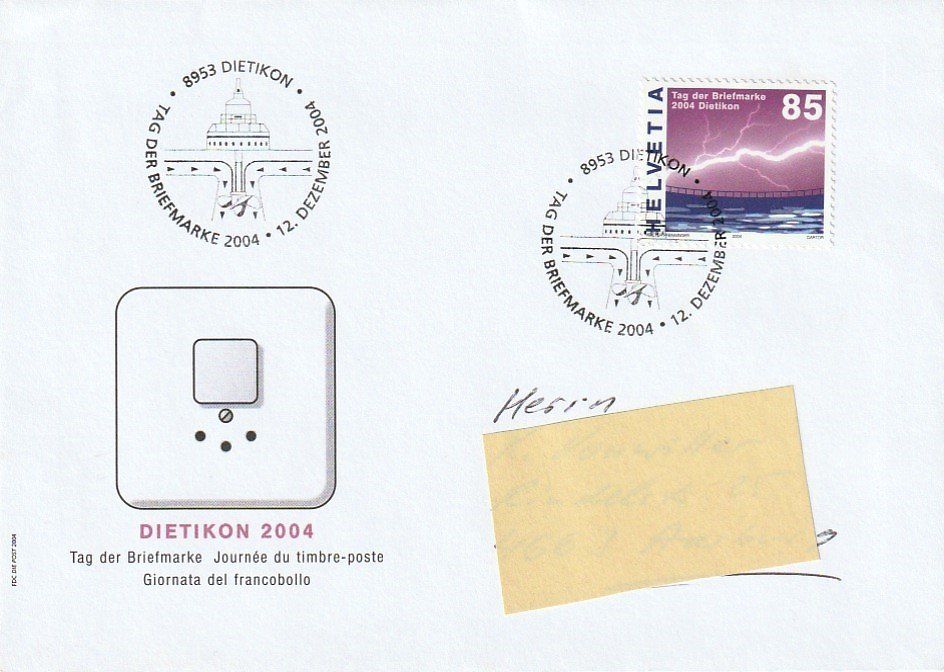 Alle Briefmarken: Tag der Briefmarke 2004 Dietikon, Umschhlag – Gebraucht aus Aarburg von Aare10
