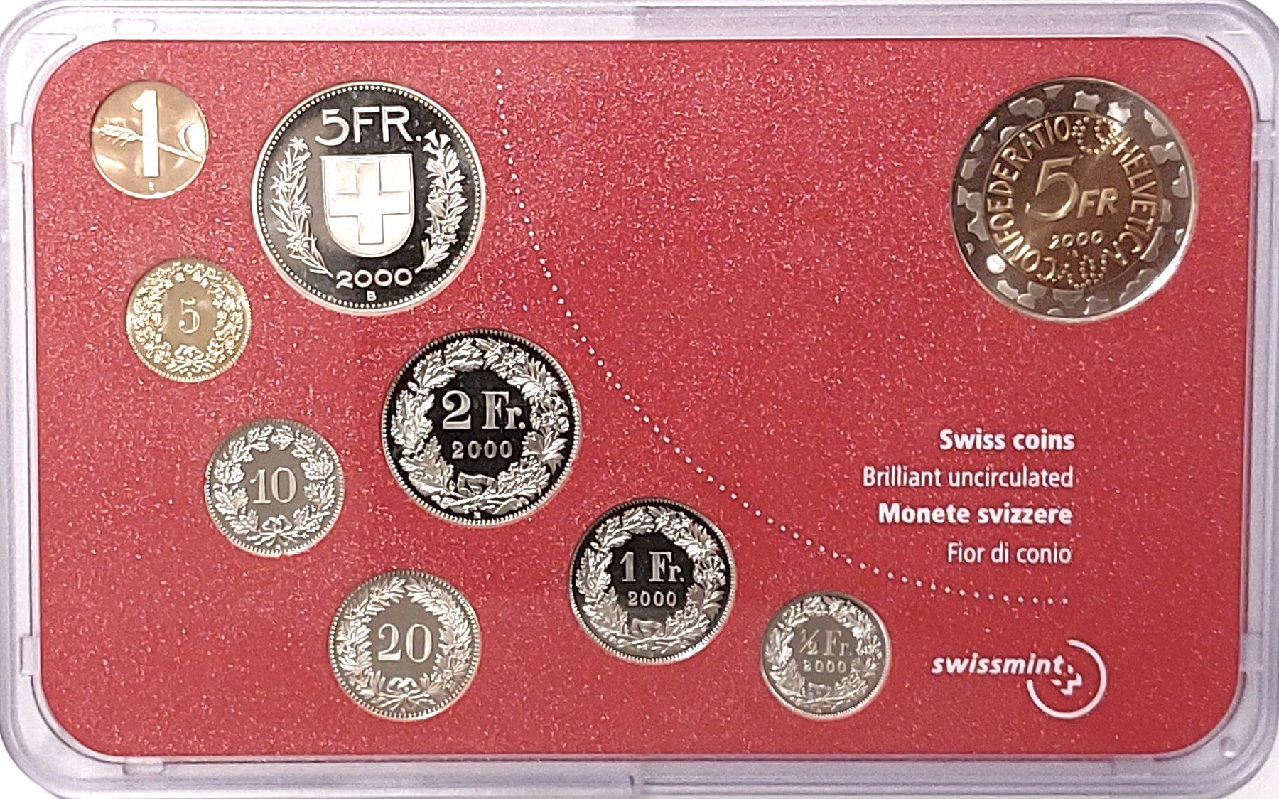 Tutti le monete: Münzsatz Schweiz 2000 stgl. – Nuovo (secondo la descrizione) da Arch venduto da coinsandmore 2