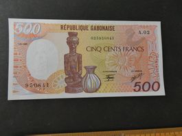 Gabon 1985, 500 Francs ungefaltet