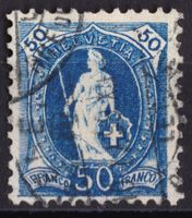 Stehende Helvetia 70D 1899, ohne Nase, Fleck am Oberarm