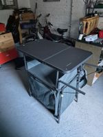 Campingtisch faltbar grau mit Ablage und Stauraum gebraucht