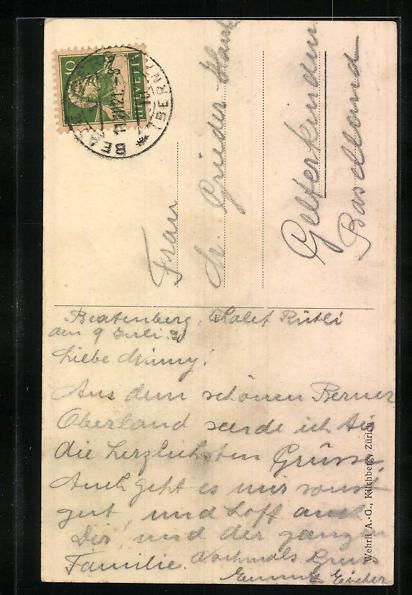 Cartoline postali: St. Beatenberg, Bauernhaus mit Blick ins – Usato da Berlin venduto da bartko-reher 1