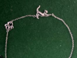 Silbernes Armband mit  Katze und  Pfote🐾15-21см Neu
