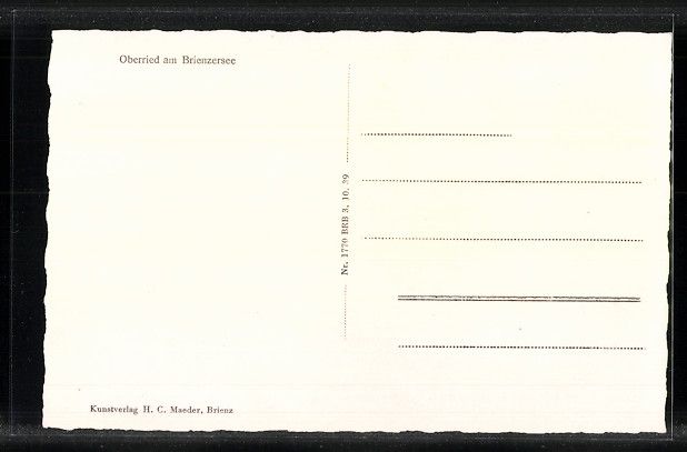 Cartoline postali: Oberried am Brienzersee, Uferpartie mit  – Usato da Berlin venduto da bartko-reher 1