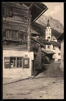 AK Splügen, Dorfpartie mit Kirche