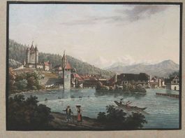 Thun altkolorierte  Aquatinta von Lamy
