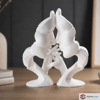 Love Faces Sculpture Romantic Couple Statue - 3D Printed