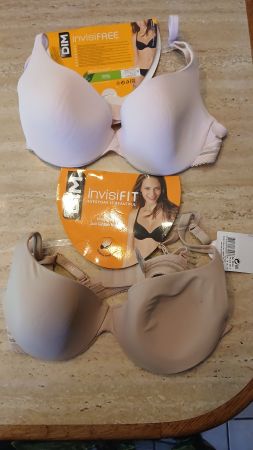 NEU! 2 x BH beige + rose - DIM invisiFREE - 75 B - FR 90 B