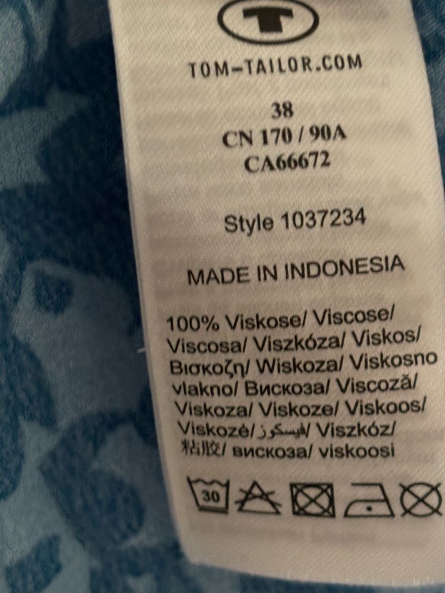 Tom Tailor Vestiti: Sommerkleid Tom Tailor, Blau, Grösse 38, Viskose – Usato da Wintersingen venduto da Symphoricarpos 2