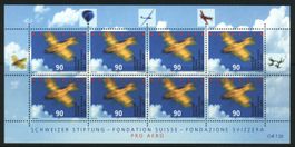 2001, Sondermarke 100 Jahre Aeroclub Schweiz, Kleinbogen **