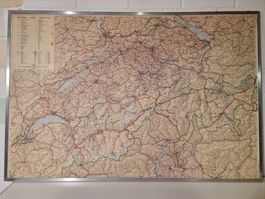 Alte Schweizer Landkarte, Top Zustand, Alurahmen.