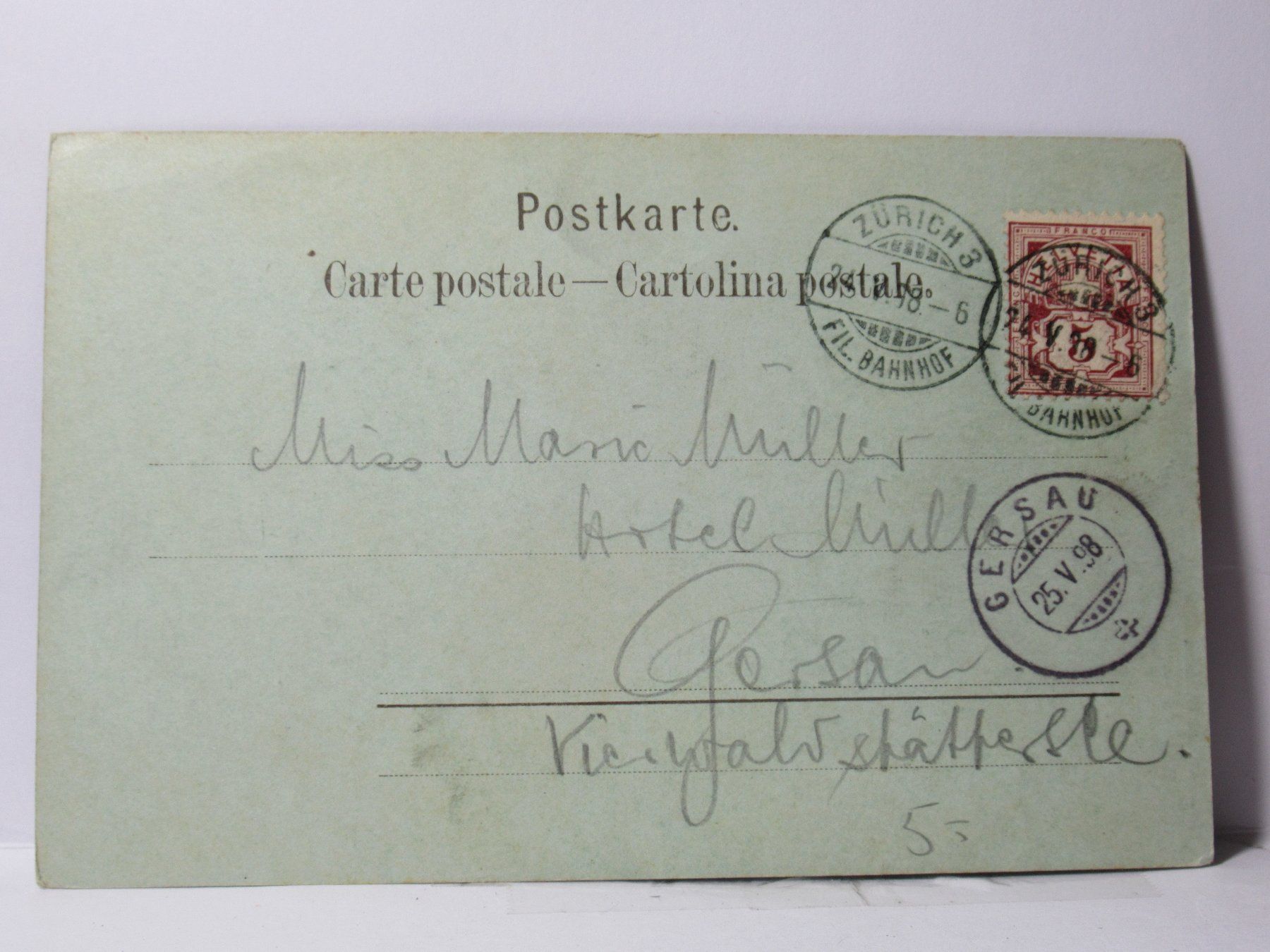 Cartoline postali: Gruss aus Zürich 1898 – Usato da Grenchen venduto da Bluemchen1900 1