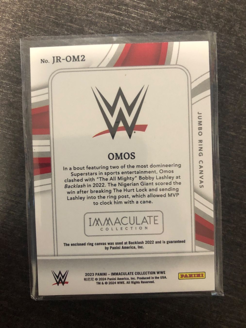 Panini Carte collezionabili: Panini Immaculate WWE Omos Backlash used patch 73/99 – Usato da Wangenried venduto da Garagara 1