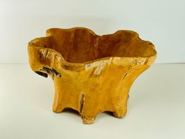 Handgeschnitzte Wurzelholz-Vase / Übertopf – Unikat 38 cm