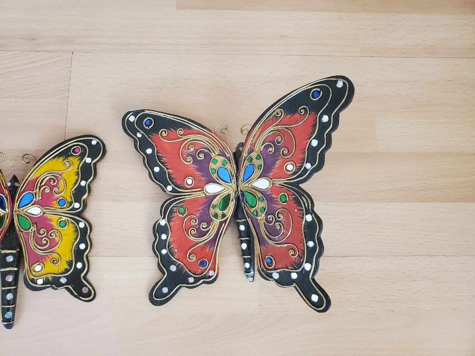 Tutte le decorazioni: Schmetterlinge 3er Set Holz bemalt – Usato da Lanzenhäusern venduto da Ulika 1