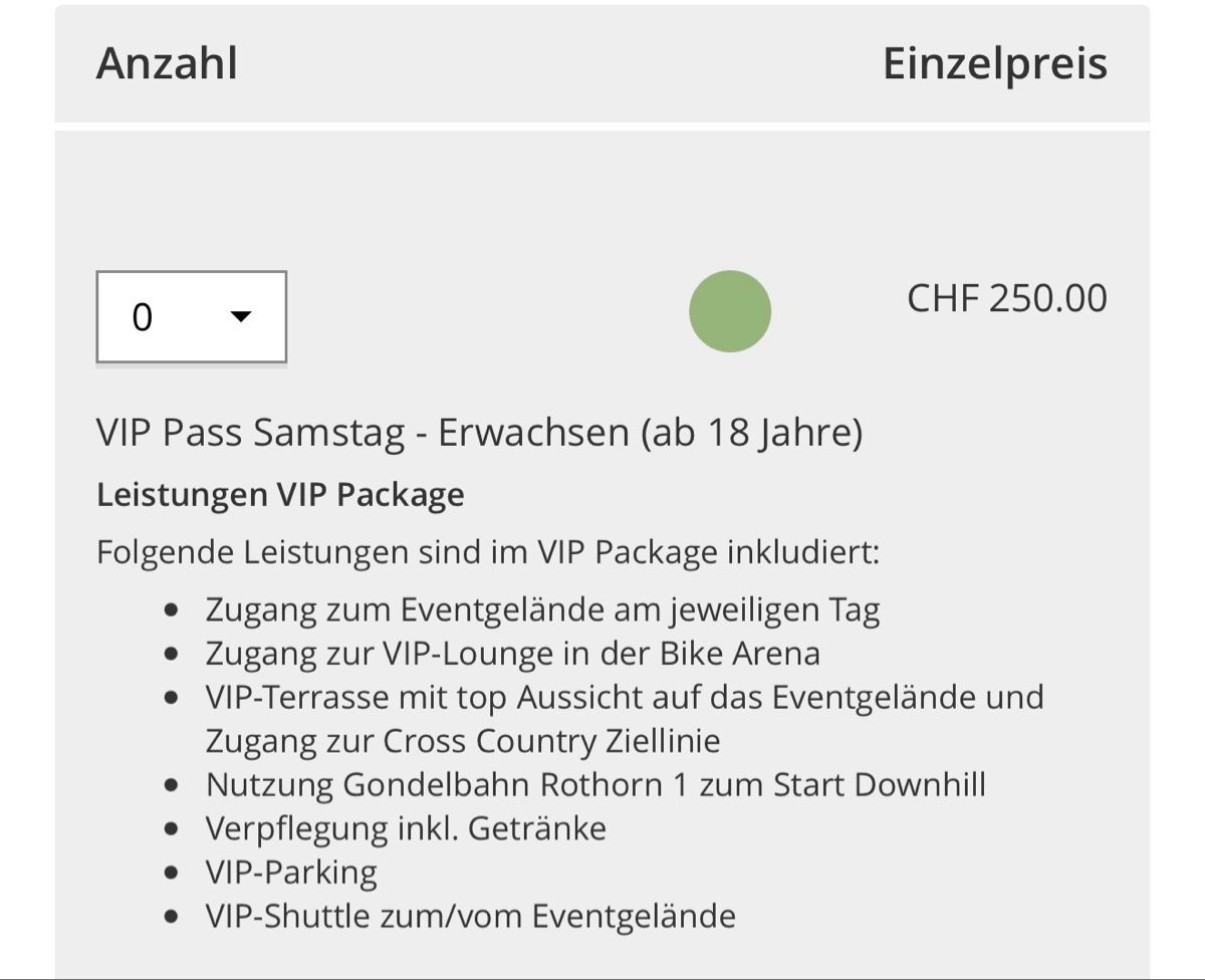 Biglietti: Downhill Lenzerheide VIP – Nuovo (secondo la descrizione) da Turbenthal venduto da RenaultAlpine 1