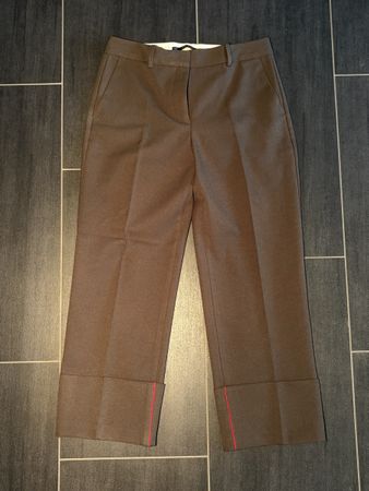 Zara Basic Stoffhose braun/grün Grösse XS