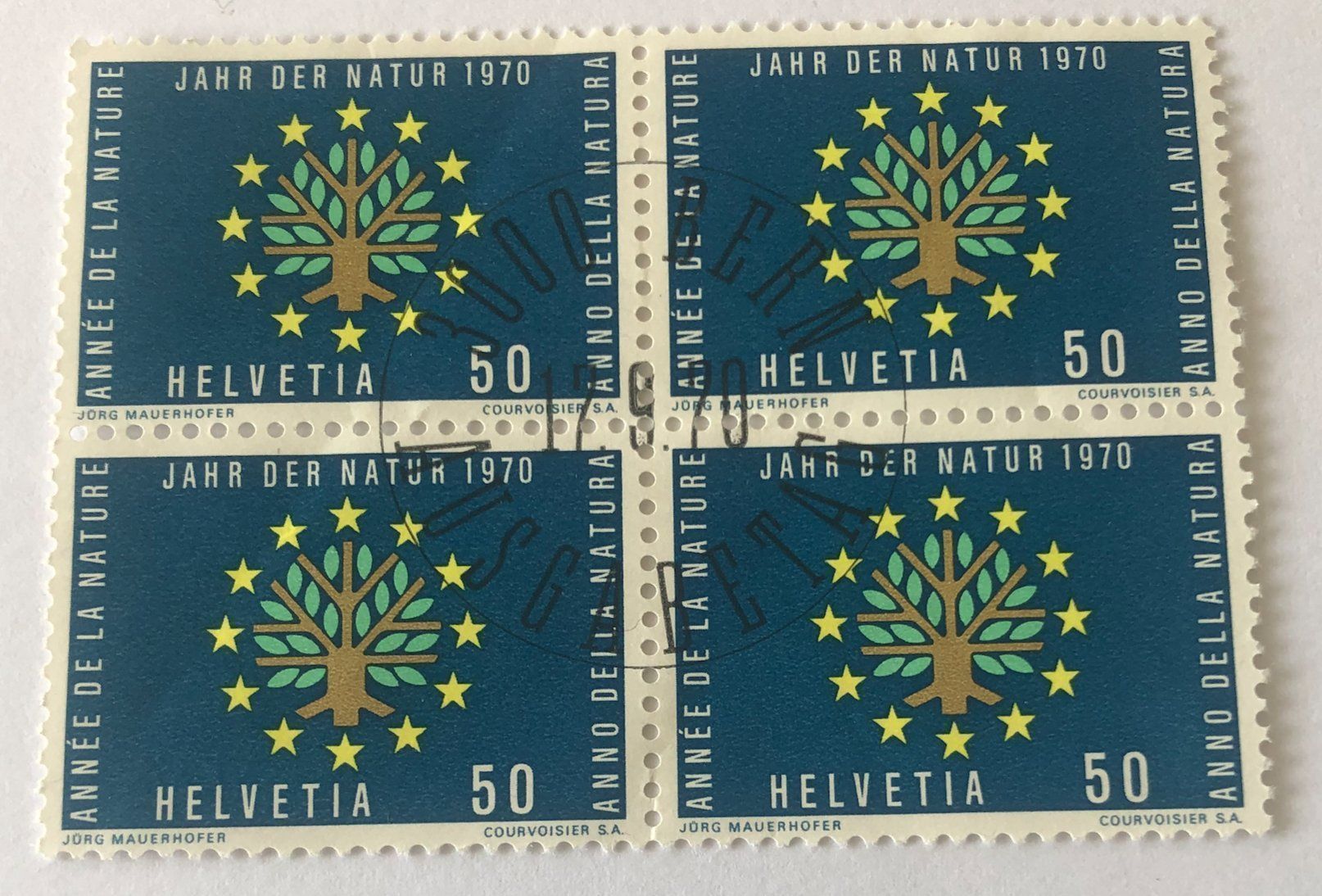 Tutti i francobolli: 4 er Block Nr.489 mit Vollstempel Bern – Usato da Aarau venduto da Billa007