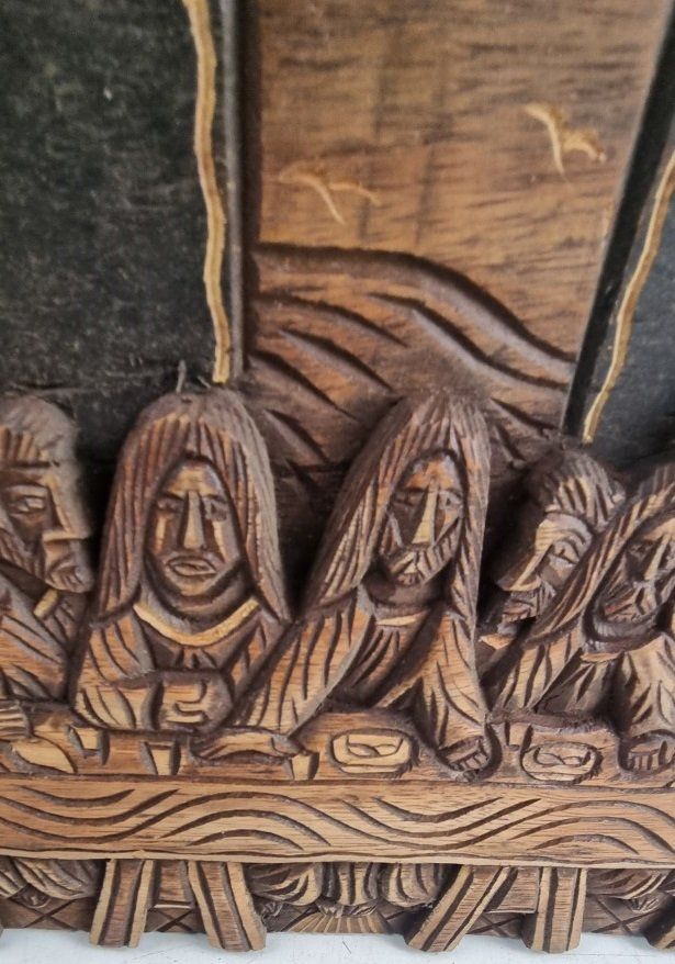 Sculture & Statue: Geschnitztes Holz Relief Das letzte Abendmahl Duda – Usato da Flums venduto da Flumsantik 3