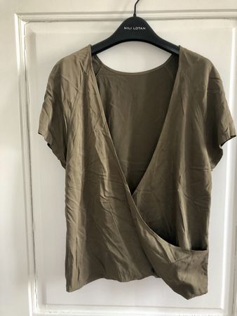 Rabens Saloner Top mit grossem Ausschnitt oliv Viscose S/M