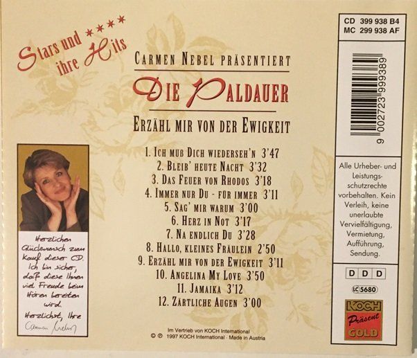 CDs: Die Paldauer - Erzähl mir von der Ewigkeit – Gebraucht aus Grüningen von azulmarron 1