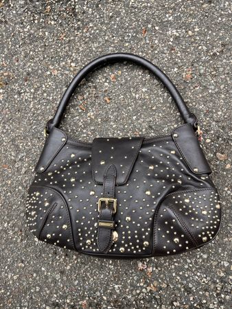 Tasche Burberry, dunkelbraun mit goldenen Nieten