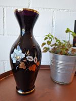 Design Vase, Vintage Vase mit Blumenmuster (Kobalt?)