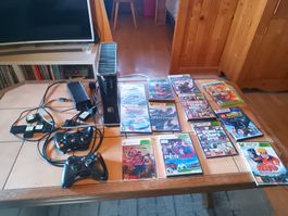 Xbox 360 avec manetes et jeux