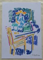 Walter Ropélé Original Fettkreide/Papier 20x15cm handsign.