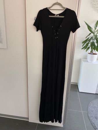 Asos schwarzes Maxikleid mit Schlitz Gr. 38