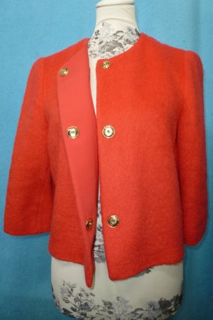 BOLERO KURZE JACKE FUCHSIA GR 36 SCHURWOLLGEMISCH NEU LAUREL