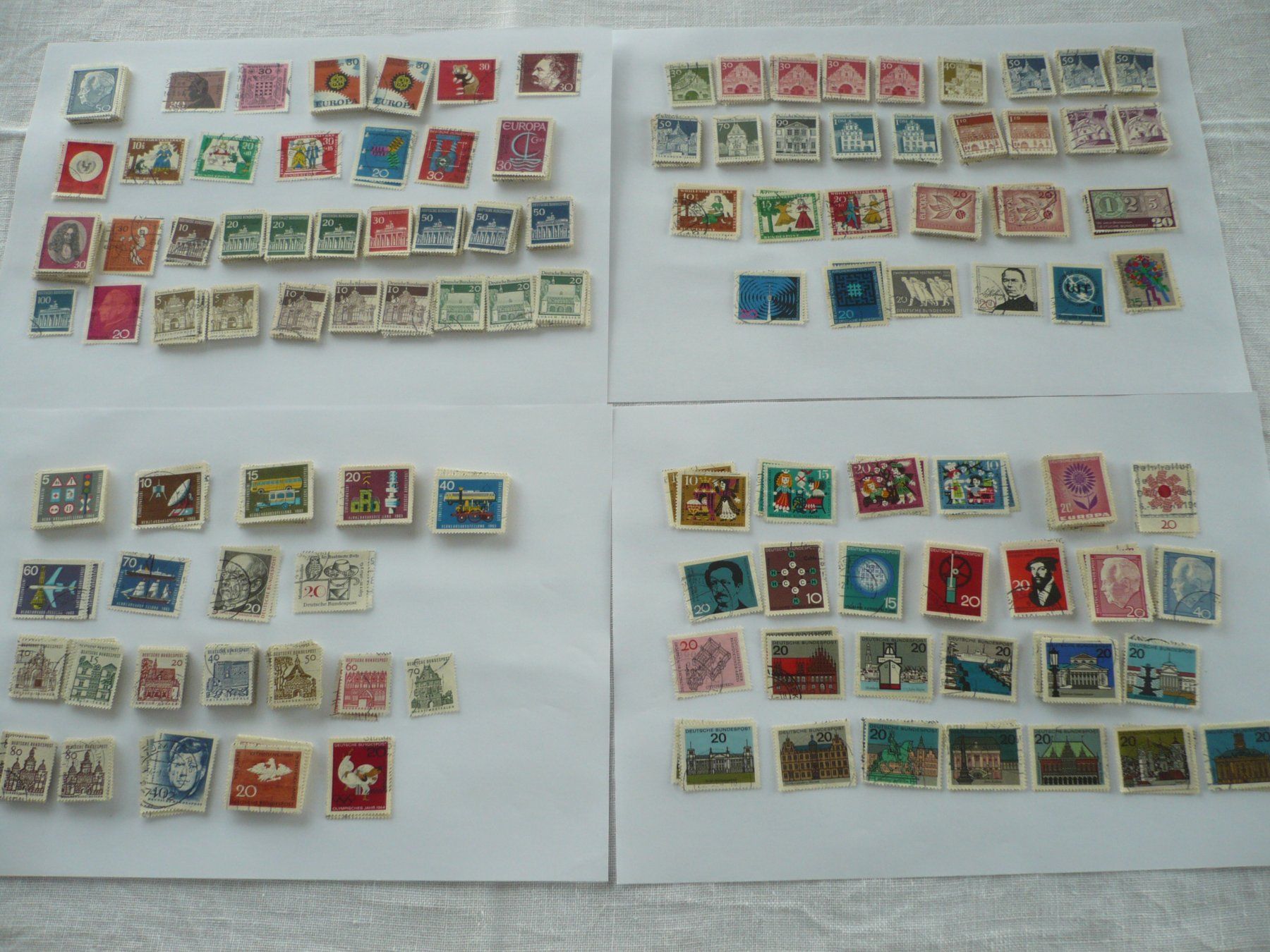 Alle Briefmarken: BRD 1961 - 1967 ca. 1'350 Doubletten – Gebraucht aus Zürich von saltandpepper008