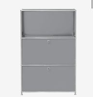 4 portes USM Haller – 3 métal (gris clair) + 1 verre