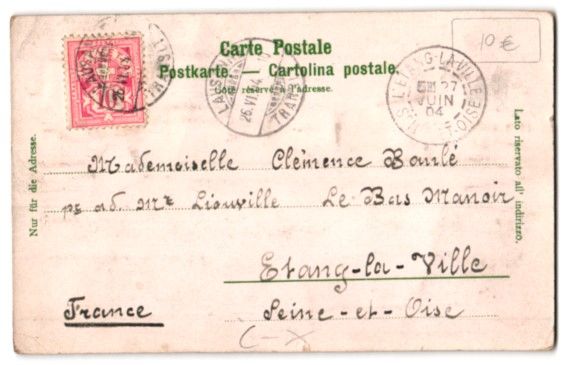 Cartoline postali: Relief-AK Ouchy, Hotel du Chateau, 1904 – Usato da Berlin venduto da bartko-reher 1
