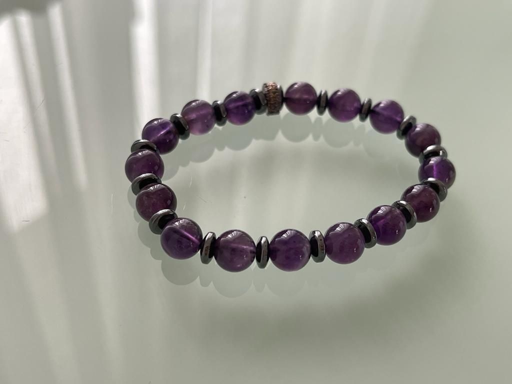 Bracciali & Braccialetti: Amethyst Armband mit hematit – Nuovo (secondo la descrizione) da Wittenbach venduto da Heissenberg81